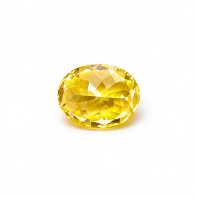 Canary Yellow Gemstone | Vibrant Canary Yellow Loose Gemstone | Lab-Created, Oval Brilliant Cut, 13x18mm | Rings, Pendants, Custom Jewelry