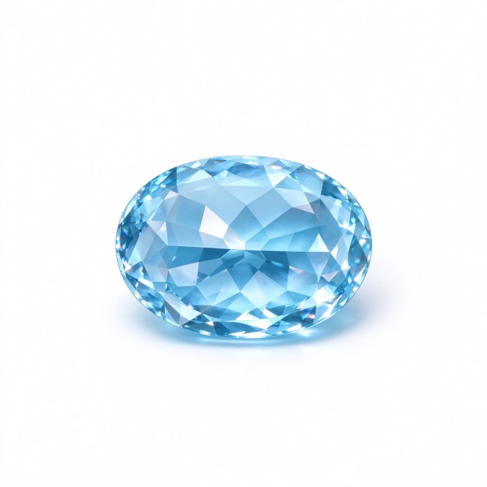 Aquamarine Gemstone | Beautiful Ocean Blue Gemstone | Lab-Created, Oval Brilliant Cut, 13x18mm | Rings, Pendants, Custom Jewelry