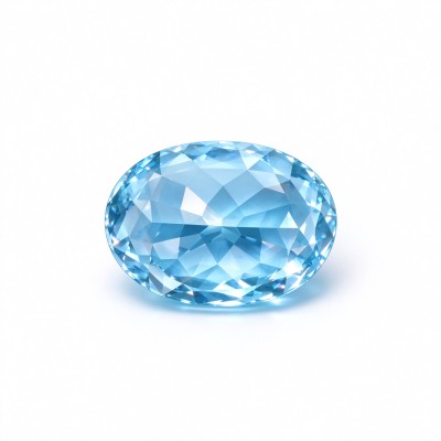 Aquamarine Gemstone | Beautiful Ocean Blue Gemstone | Lab-Created, Oval Brilliant Cut, 13x18mm | Rings, Pendants, Custom Jewelry