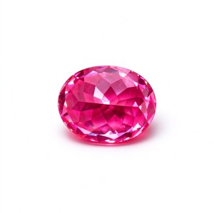 Hot Pink Gemstone | Vibrant Hot Pink Loose Gemstone | Lab-Created, Oval Brilliant Cut, 13x18mm | Rings, Pendants, Custom Jewelry