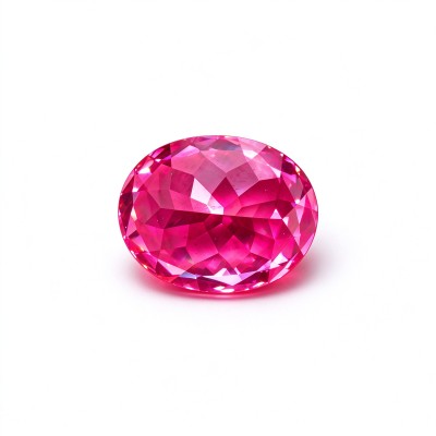 Hot Pink Gemstone | Vibrant Hot Pink Loose Gemstone | Lab-Created, Oval Brilliant Cut, 13x18mm | Rings, Pendants, Custom Jewelry