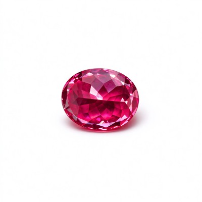 Rubellite Color Gemstone | Vibrant Pink Red Loose Gemstone | Lab-Created, Oval Brilliant Cut, 13x18mm | Rings, Pendants, Custom Jewelry