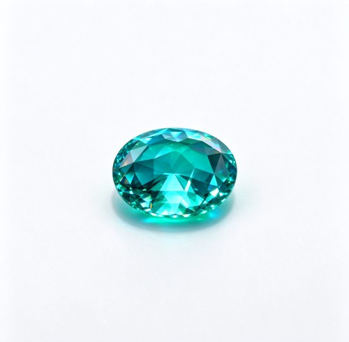 Paraiba Color Gemstone | Vibrant Blue Green Loose Gemstone | Lab-Created, Round Brilliant Cut, 9mm | Rings, Pendants, Custom Jewelry