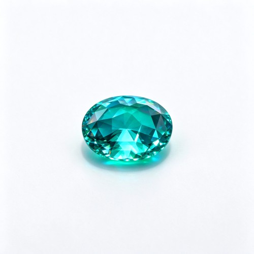 Paraiba Color Gemstone | Vibrant Blue Green Loose Gemstone | Lab-Created, Round Brilliant Cut, 9mm | Rings, Pendants, Custom Jewelry
