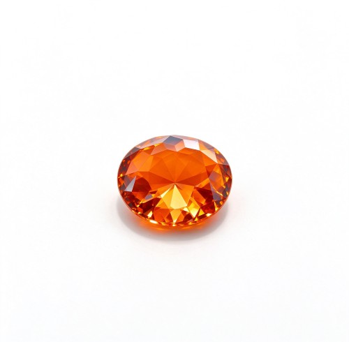 Fanta Orange Gemstone | Vibrant Orange Loose Gemstone | Lab-Created, Round Brilliant Cut, 9mm | Rings, Pendants, Custom Jewelry