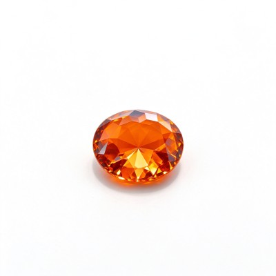 Fanta Orange Gemstone | Vibrant Orange Loose Gemstone | Lab-Created, Round Brilliant Cut, 9mm | Rings, Pendants, Custom Jewelry