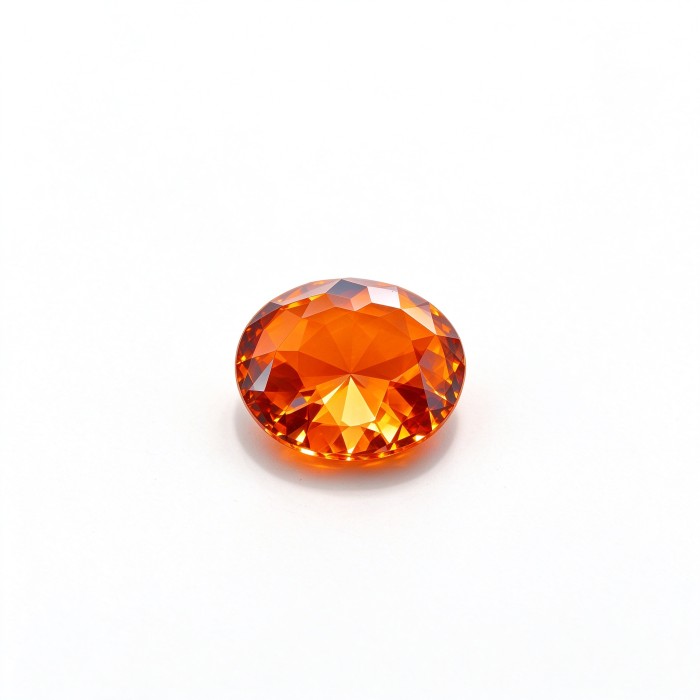 Fanta Orange Gemstone | Vibrant Orange Loose Gemstone | Lab-Created, Round Brilliant Cut, 9mm | Rings, Pendants, Custom Jewelry