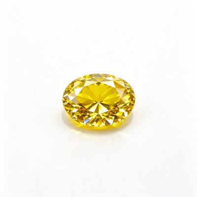 Canary Yellow Gemstone | Vibrant Canary Yellow Loose Gemstone | Lab-Created, Round Brilliant Cut, 9mm | Rings, Pendants, Custom Jewelry