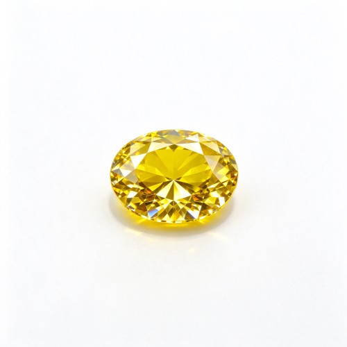 Canary Yellow Gemstone | Vibrant Canary Yellow Loose Gemstone | Lab-Created, Round Brilliant Cut, 9mm | Rings, Pendants, Custom Jewelry