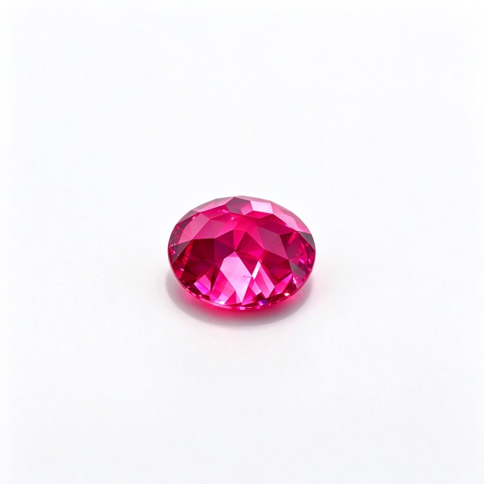 Hot Pink Gemstone | Vibrant Hot Pink Loose Gemstone | Lab-Created, Round Brilliant Cut, 9mm | Rings, Pendants, Custom Jewelry