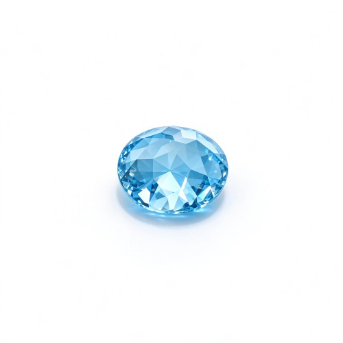 Aquamarine Gemstone | Beautiful Ocean Blue Loose Gemstone | Lab-Created, Round Brilliant Cut, 9mm | Rings, Pendants, Custom Jewelry