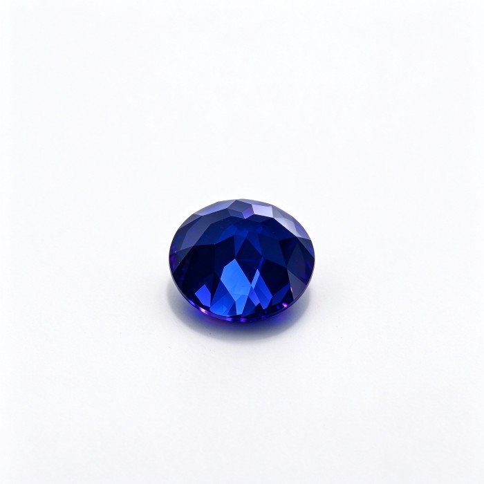 Royal Blue Gemstone | Rich Royal Blue Loose Gemstone | Lab-Created, Round Brilliant Cut, 9mm | Rings, Pendants, Custom Jewelry