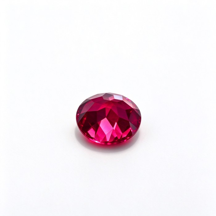 Rubellite Color Gemstone | Vibrant Pink Red Loose Gemstone | Lab-Created, Round Brilliant Cut, 9mm | Rings, Pendants, Custom Jewelry