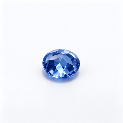 Cornflower Blue Gemstone | Vivid Cornflower Blue Loose Gemstone | Lab-Created, Round Brilliant Cut, 9mm | Rings, Pendants, Custom Jewelry