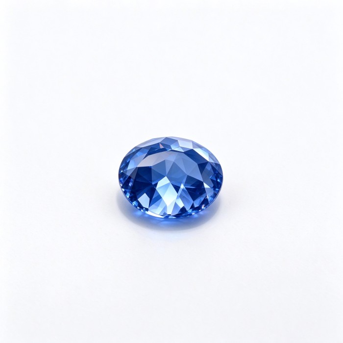 Cornflower Blue Gemstone | Vivid Cornflower Blue Loose Gemstone | Lab-Created, Round Brilliant Cut, 9mm | Rings, Pendants, Custom Jewelry