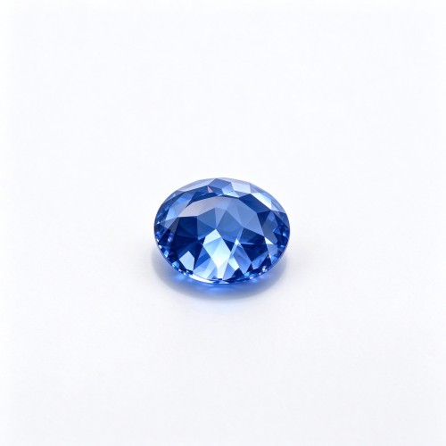Cornflower Blue Gemstone | Vivid Cornflower Blue Loose Gemstone | Lab-Created, Round Brilliant Cut, 9mm | Rings, Pendants, Custom Jewelry