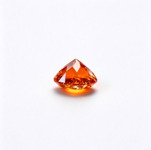 Fanta Orange Gemstone | Vibrant Orange Loose Gemstone | Lab-Created, Round Brilliant Cut, 9mm | Rings, Pendants, Custom Jewelry