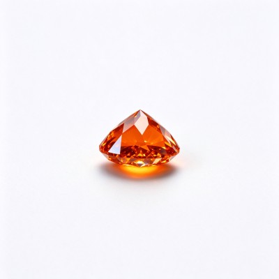 Fanta Orange Gemstone | Vibrant Orange Loose Gemstone | Lab-Created, Round Brilliant Cut, 9mm | Rings, Pendants, Custom Jewelry