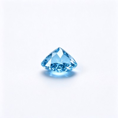 Aquamarine Gemstone | Beautiful Ocean Blue Loose Gemstone | Lab-Created, Round Brilliant Cut, 9mm | Rings, Pendants, Custom Jewelry