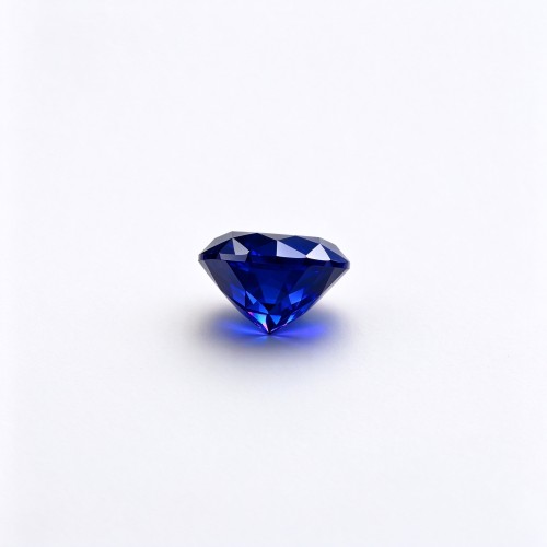 Royal Blue Gemstone | Rich Royal Blue Loose Gemstone | Lab-Created, Round Brilliant Cut, 9mm | Rings, Pendants, Custom Jewelry