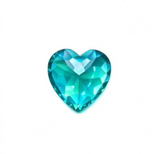 Paraiba Color Gemstone | Vibrant Blue Green Loose Gemstone | Lab-Created, Heart Cut, 12x12mm | Rings, Pendants, Custom Jewelry
