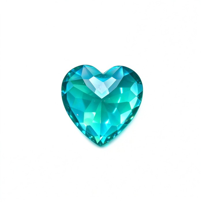 Paraiba Color Gemstone | Vibrant Blue Green Loose Gemstone | Lab-Created, Heart Cut, 12x12mm | Rings, Pendants, Custom Jewelry