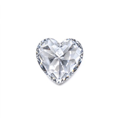Lab-Created White Sapphire Gemstone | Brilliant White Loose Sapphire | Heart Cut, 12x12mm | Rings, Pendants, Custom Jewelry
