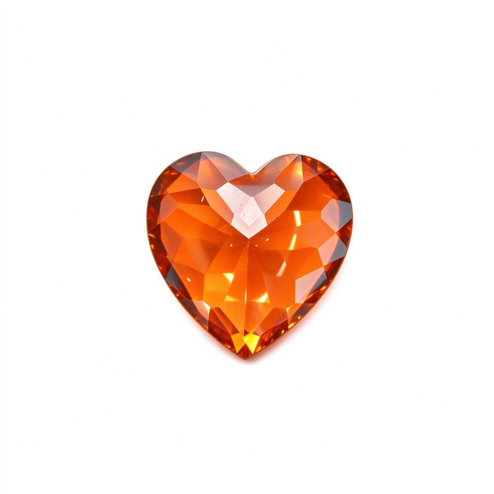 Fanta Orange Gemstone | Vivid Fanta Orange Loose Gemstone | Lab-Created, Heart Cut, 12x12mm | Rings, Pendants, Custom Jewelry