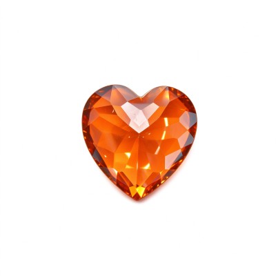 Fanta Orange Gemstone | Vivid Fanta Orange Loose Gemstone | Lab-Created, Heart Cut, 12x12mm | Rings, Pendants, Custom Jewelry
