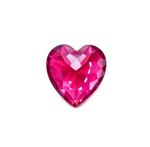 Hot Pink Gemstone | Vivid Hot Pink Loose Gemstone | Lab-Created, Heart Cut, 12x12mm | Rings, Pendants, Custom Jewelry