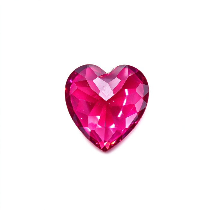 Hot Pink Gemstone | Vivid Hot Pink Loose Gemstone | Lab-Created, Heart Cut, 12x12mm | Rings, Pendants, Custom Jewelry