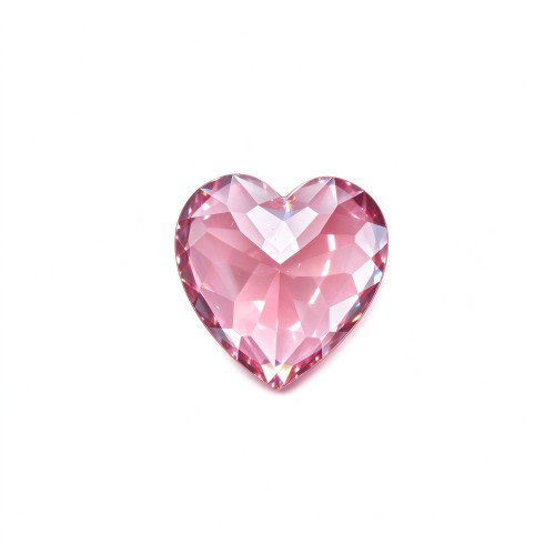 Sakura Pink Gemstone | Delicate Sakura Pink Loose Gemstone | Lab-Created, Heart Cut, 12x12mm | Rings, Pendants, Custom Jewelry
