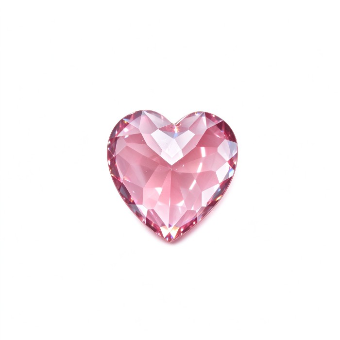 Sakura Pink Gemstone | Delicate Sakura Pink Loose Gemstone | Lab-Created, Heart Cut, 12x12mm | Rings, Pendants, Custom Jewelry