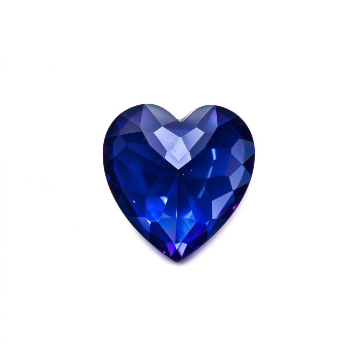 Royal Blue Gemstone | Vivid Royal Blue Loose Gemstone | Lab-Created, Heart Cut, 12x12mm | Rings, Pendants, Custom Jewelry