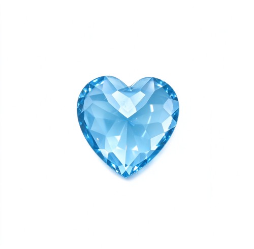 Aquamarine Gemstone | Beautiful Ocean Blue Loose Gemstone | Lab-Created, Heart Cut, 12x12mm | Rings, Pendants, Custom Jewelry