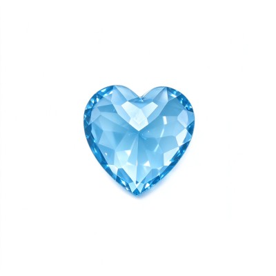 Aquamarine Gemstone | Beautiful Ocean Blue Loose Gemstone | Lab-Created, Heart Cut, 12x12mm | Rings, Pendants, Custom Jewelry