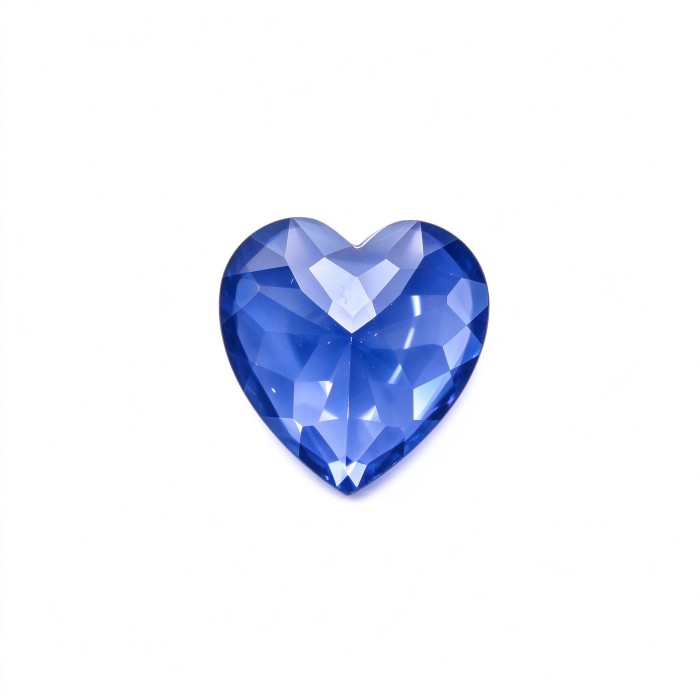 Cornflower Blue Gemstone | Vivid Cornflower Blue Loose Gemstone | Lab-Created, Heart Cut, 12x12mm | Rings, Pendants, Custom Jewelry