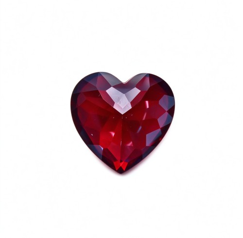 Pigeon Blood Red Gemstone | Vivid Pigeon Blood Red Loose Gemstone | Lab-Created, Heart Cut, 12x12mm | Rings, Pendants, Custom Jewelry
