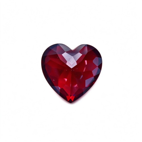 Pigeon Blood Red Gemstone | Vivid Pigeon Blood Red Loose Gemstone | Lab-Created, Heart Cut, 12x12mm | Rings, Pendants, Custom Jewelry