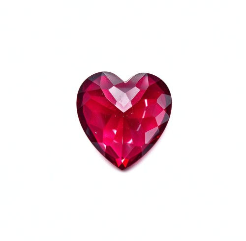 Rubellite Color Gemstone | Vivid Pink-Red Loose Gemstone | Lab-Created, Heart Cut, 12x12mm | Rings, Pendants, Custom Jewelry
