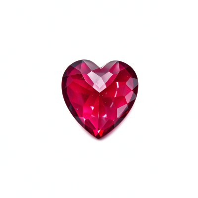 Rubellite Color Gemstone | Vivid Pink-Red Loose Gemstone | Lab-Created, Heart Cut, 12x12mm | Rings, Pendants, Custom Jewelry
