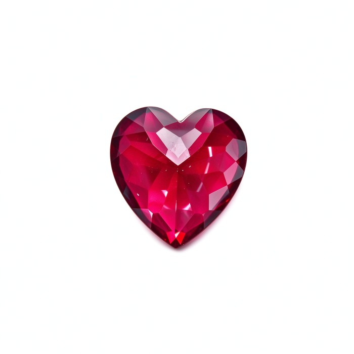 Rubellite Color Gemstone | Vivid Pink-Red Loose Gemstone | Lab-Created, Heart Cut, 12x12mm | Rings, Pendants, Custom Jewelry