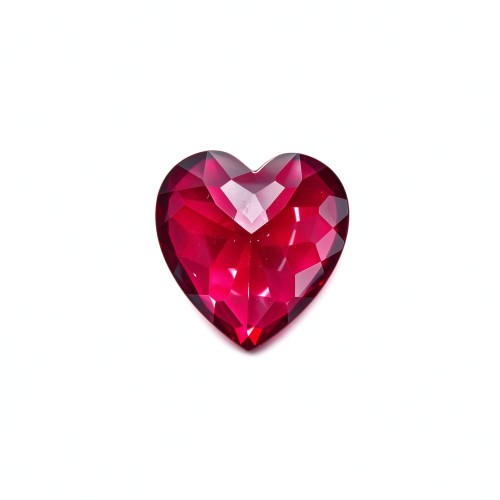 Rubellite Color Gemstone | Vivid Pink-Red Loose Gemstone | Lab-Created, Heart Cut, 12x12mm | Rings, Pendants, Custom Jewelry
