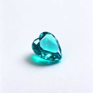 Paraiba Color Gemstone | Vibrant Blue Green Loose Gemstone | Lab-Created, Heart Cut, 12x12mm | Rings, Pendants, Custom Jewelry