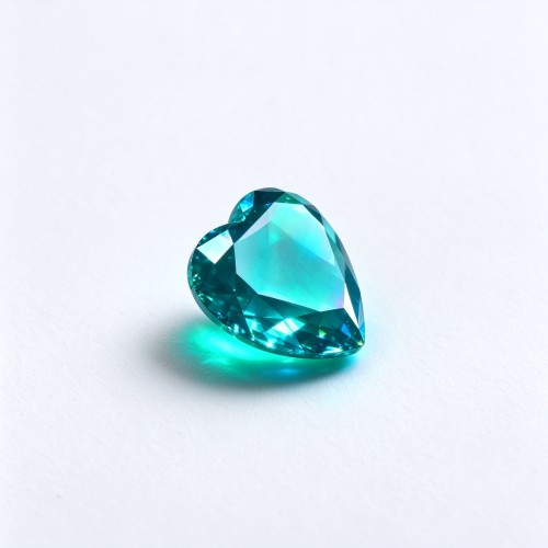Paraiba Color Gemstone | Vibrant Blue Green Loose Gemstone | Lab-Created, Heart Cut, 12x12mm | Rings, Pendants, Custom Jewelry
