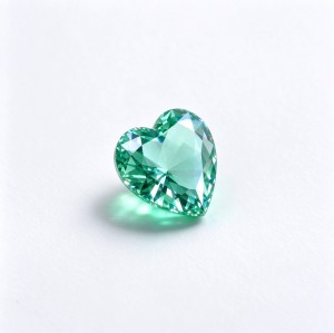 Mint Green Gemstone | Fresh Mint Green Loose Gemstone | Lab-Created, Heart Cut, 12x12mm | Rings, Pendants, Custom Jewelry