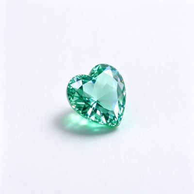 Mint Green Gemstone | Fresh Mint Green Loose Gemstone | Lab-Created, Heart Cut, 12x12mm | Rings, Pendants, Custom Jewelry