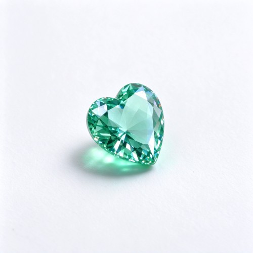 Mint Green Gemstone | Fresh Mint Green Loose Gemstone | Lab-Created, Heart Cut, 12x12mm | Rings, Pendants, Custom Jewelry
