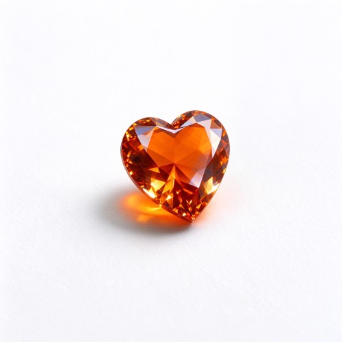 Fanta Orange Gemstone | Vivid Fanta Orange Loose Gemstone | Lab-Created, Heart Cut, 12x12mm | Rings, Pendants, Custom Jewelry