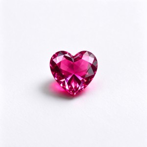 Hot Pink Gemstone | Vivid Hot Pink Loose Gemstone | Lab-Created, Heart Cut, 12x12mm | Rings, Pendants, Custom Jewelry
